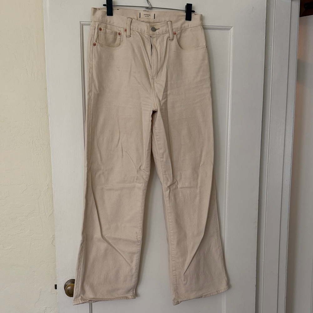 Women’s Cream wide leg Jeans